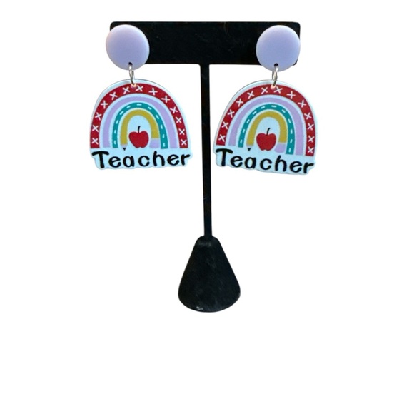 3/$20 Colorful Teacher Earrings - Picture 3 of 7
